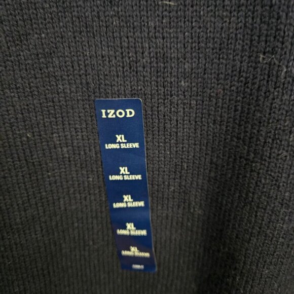 Izod NWT 2000 Natural Stretch Classic V Neck Navy Cotton Blend Sweater Size XL - Picture 4 of 8
